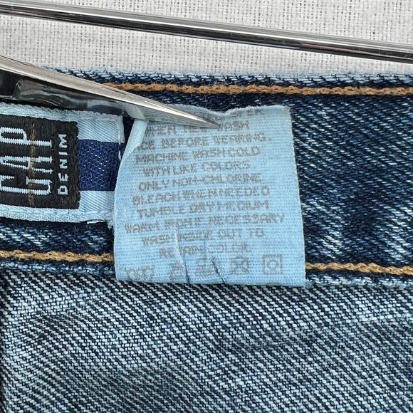 VINTAGE GAP Jeans Womens 27 28 Blue Loose Fit High Rise Rigid Medium wash Y2K - Picture 10 of 14
